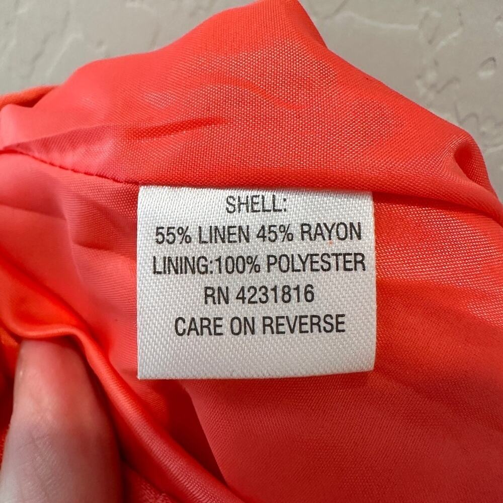 LINEA DONNA | Vintage Y2K Coral Linen Blend Midi Skirt | Size Small - Picture 5 of 6